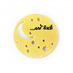 Moon and Back Window Plate - Gold Tone